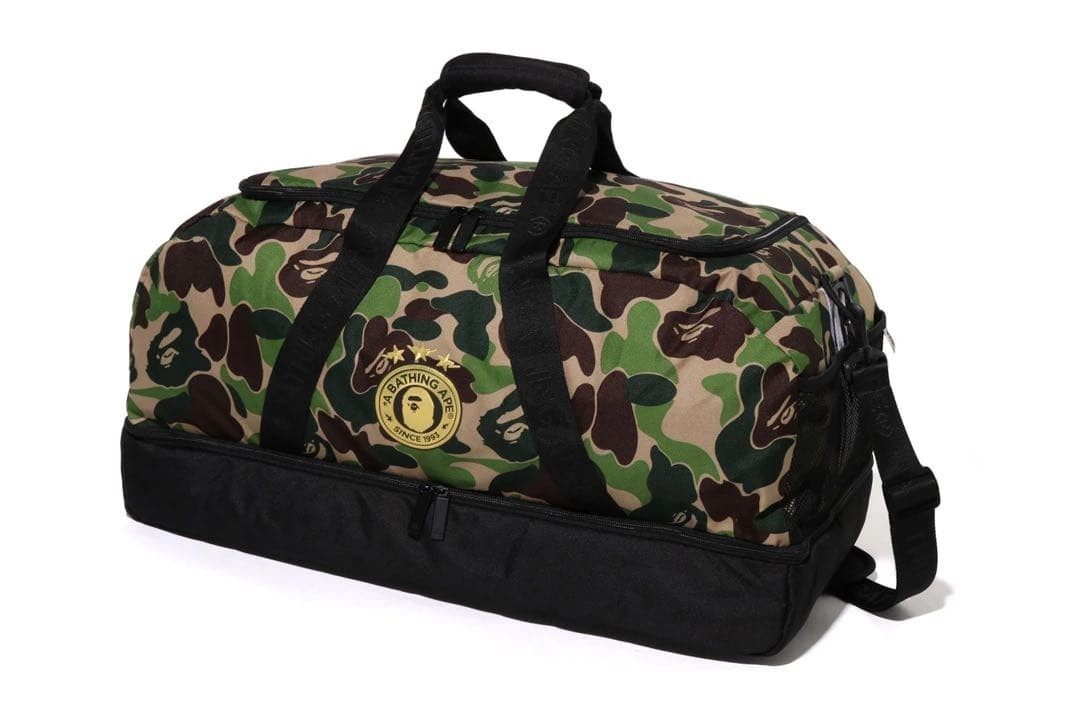 A BATHING APE BAPE Adidas Duffle Bag NS 58x30x29cm CREGRN New