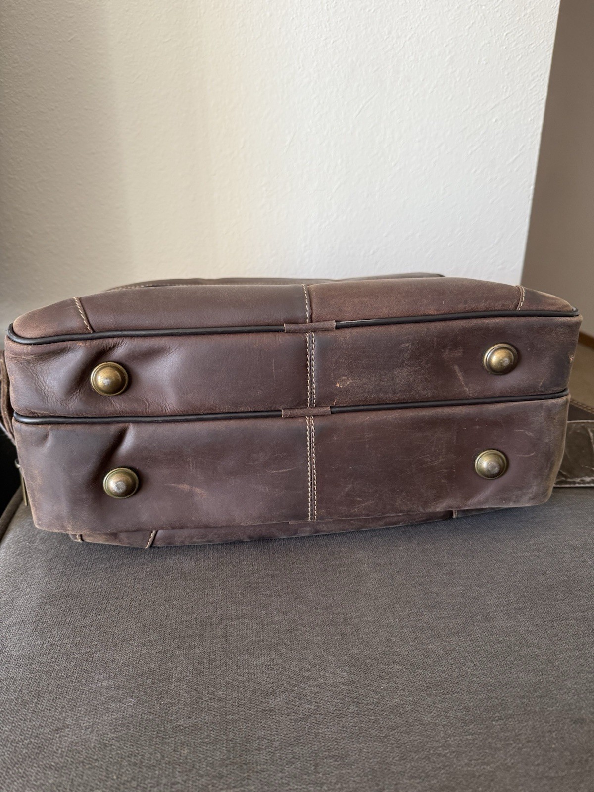 Ducks Unlimited Camouflage Brown leather briefcase/Messenger Bag Shoulder Strap