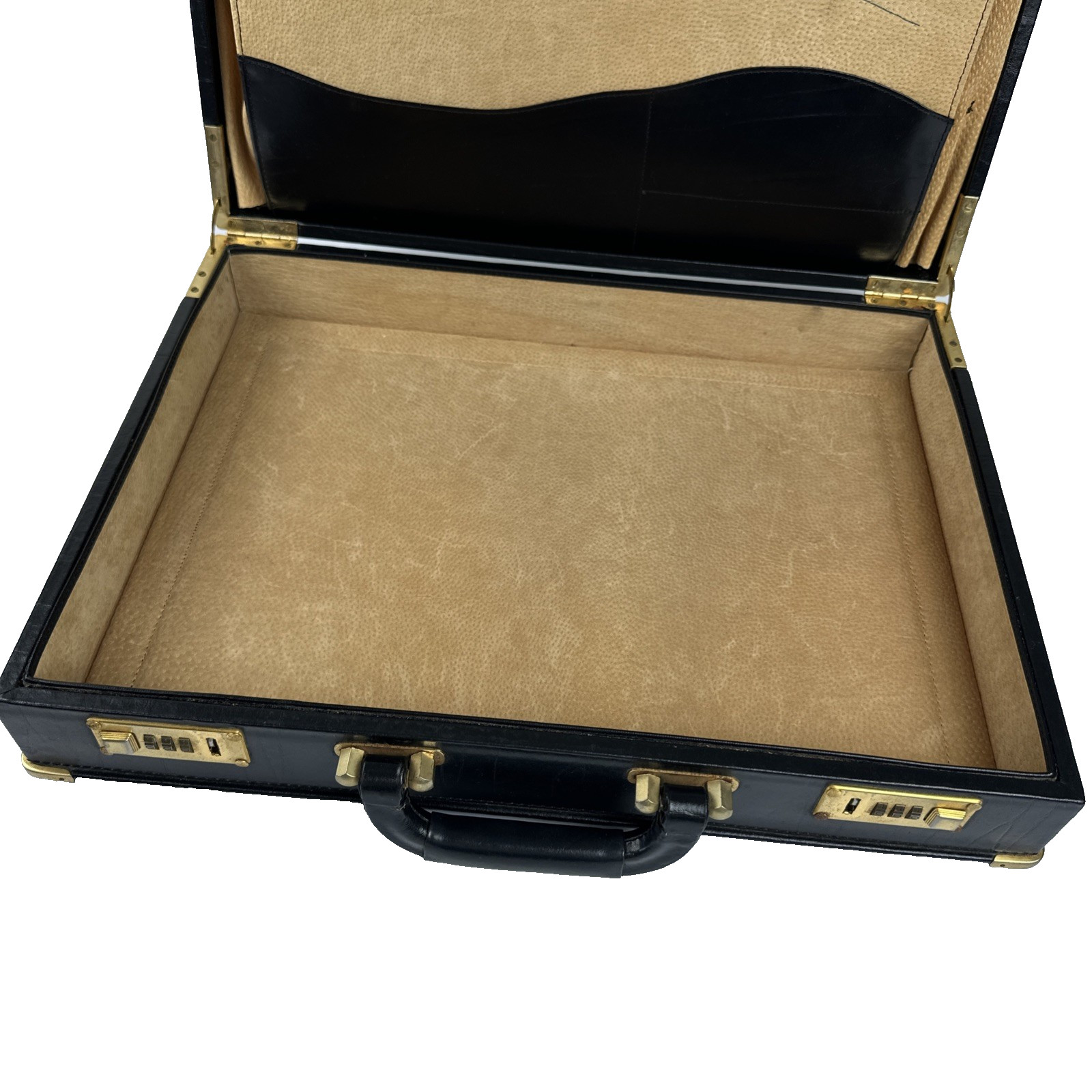 Briefcase Vintage Genuine Leather Made In Spain Top Grain Cowhide Black