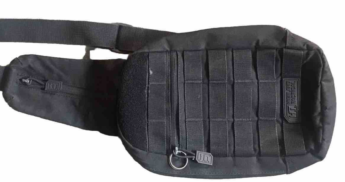 Highland Tactical Sling Bag Black 12″ x 8″ x 2.5″ Nice