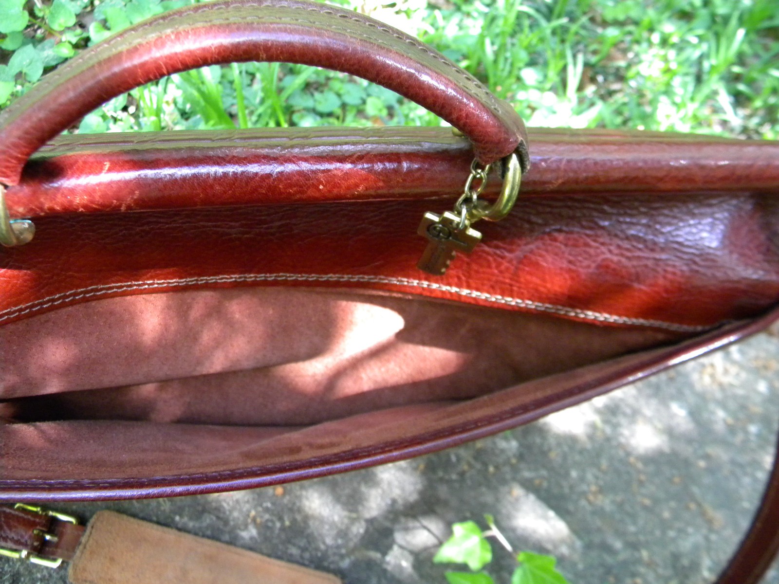 Vintage Jack Georges Leather Cognac Tuscany Executive Briefcase Messanger Bag