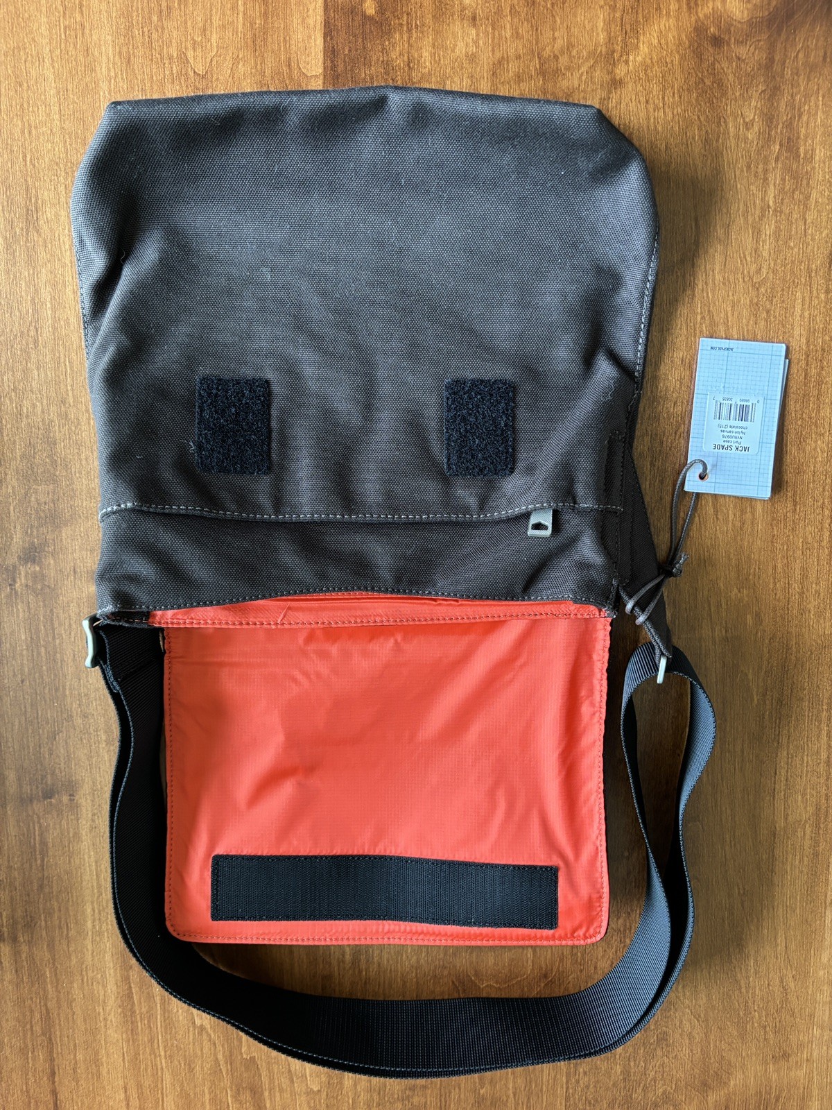 Jack Spade Green St. Canvas Crossbody Chocolate/Brown Messenger Bag Laptop w/Tag
