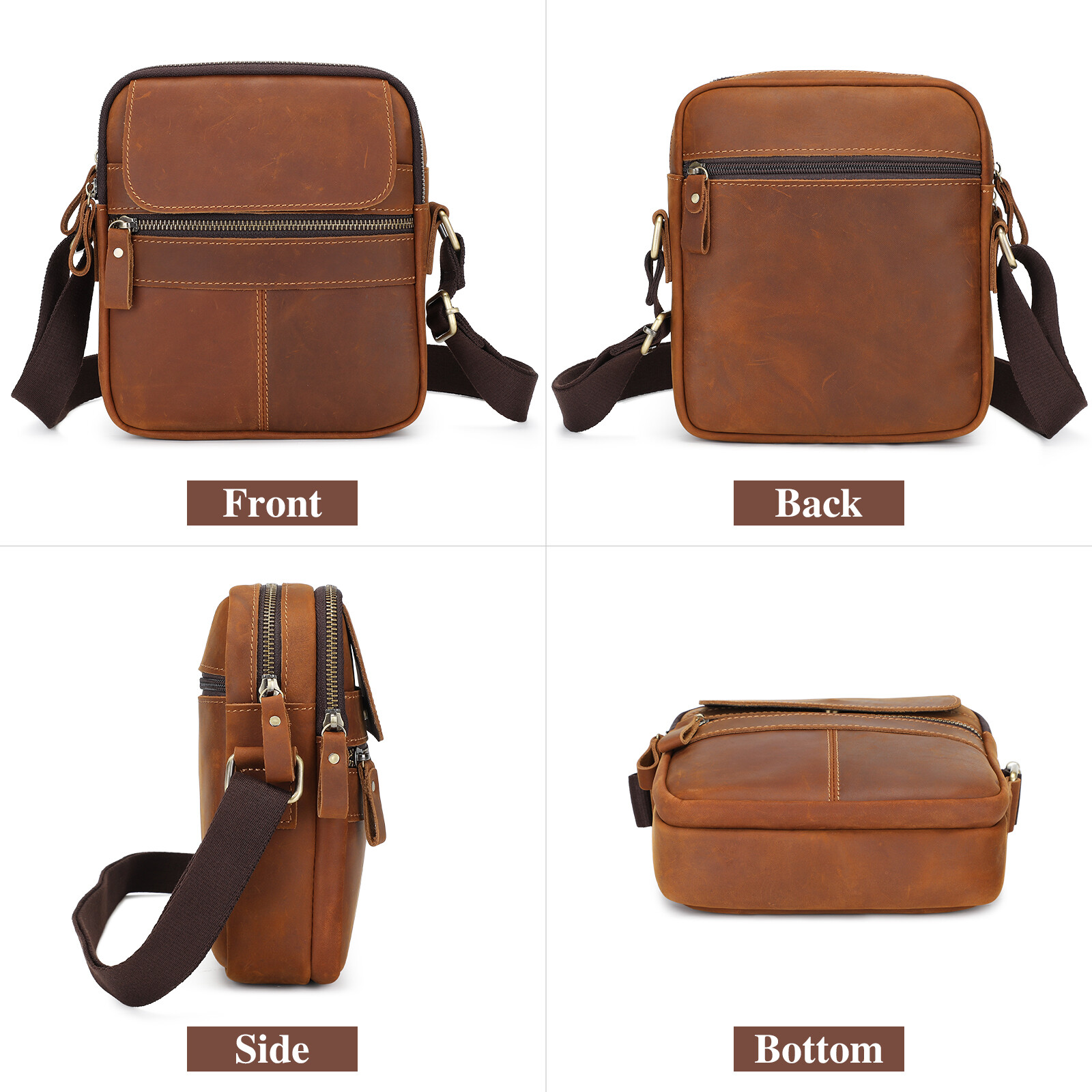 Vintage Men Laptop Briefcase Genuine Leather Large Messenger Bag Handbag Satchel