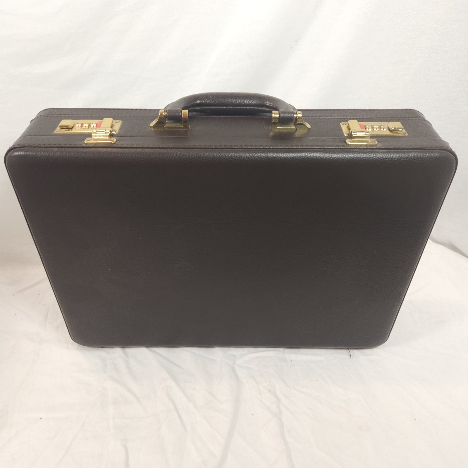 American Tourister Brown Hard-Sided Briefcase Attache Combo Lock Latch Organizer