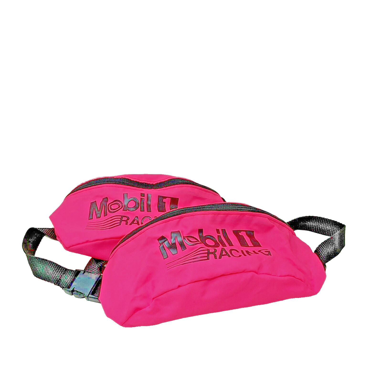 Vintage 90s Mobil 1 Racing Pink Fanny Pack Belt Bag Retro 80s Comes with 1