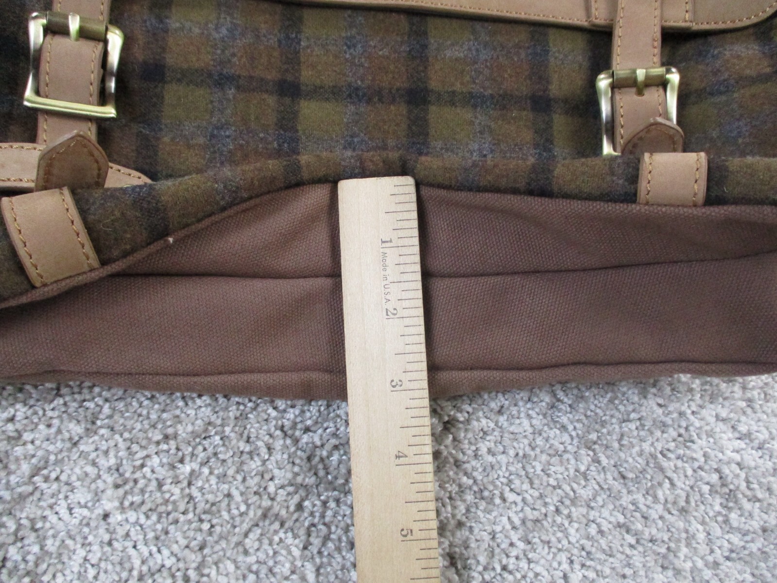 Pendleton Mens Wool Plaid Leather Messenger Bag Crosssbody Laptop School Travel