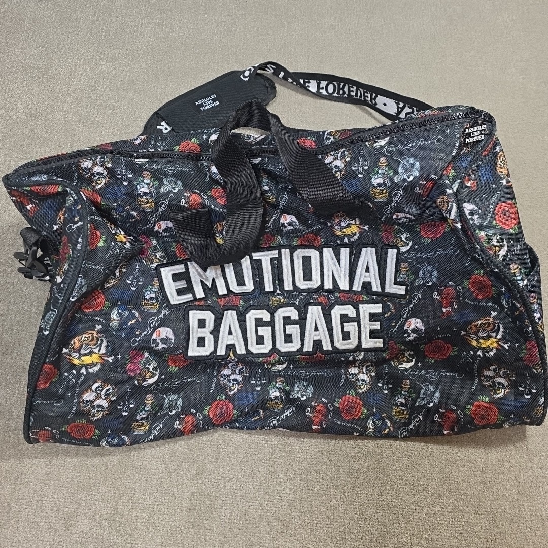 A**holes Live Forever Emotional Baggage Duffel Bag Skull Bottle All-Over Print