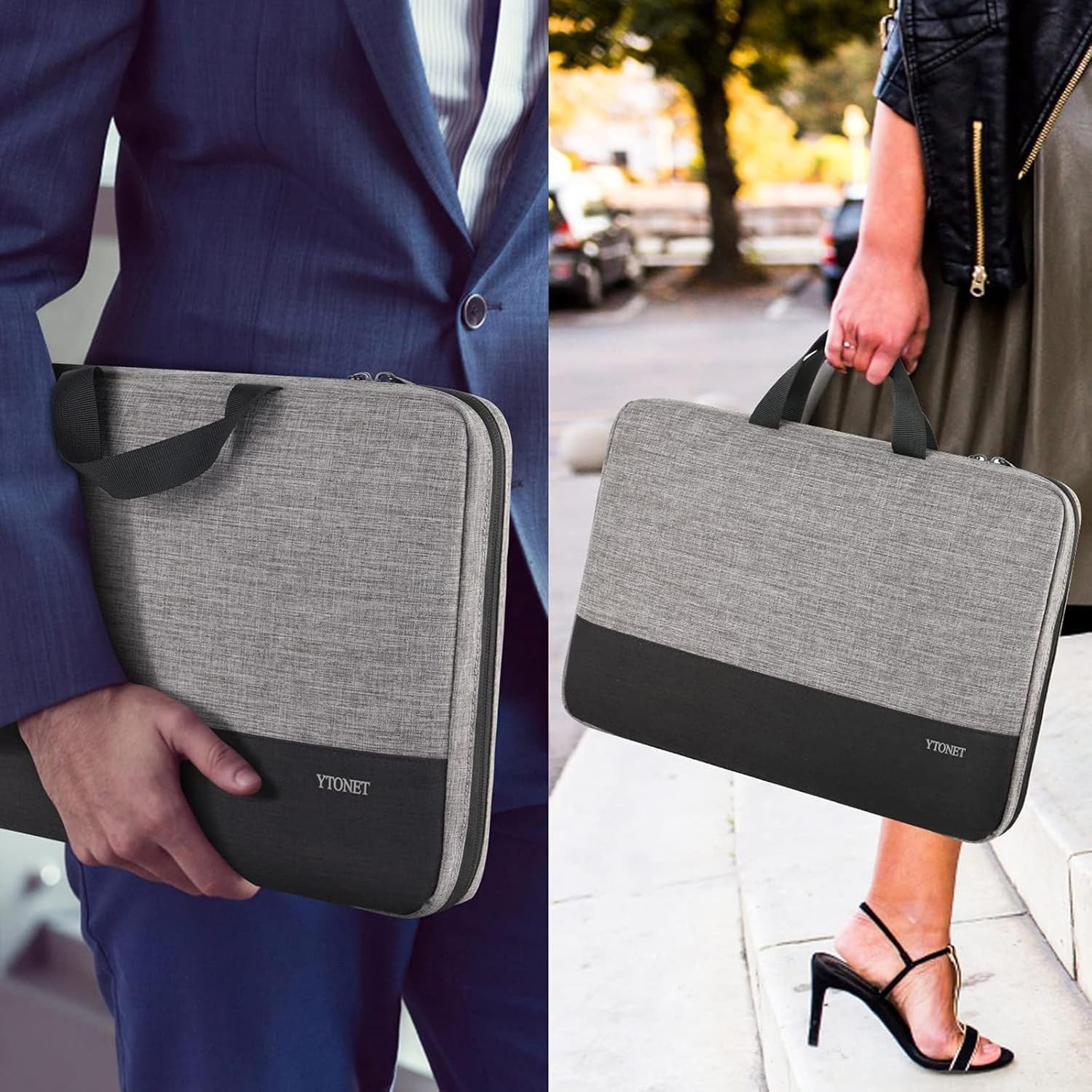 Ytonet Laptop Case, 15.6 inch TSA Sleeve Computer Bag 15-15.6 in, Grey