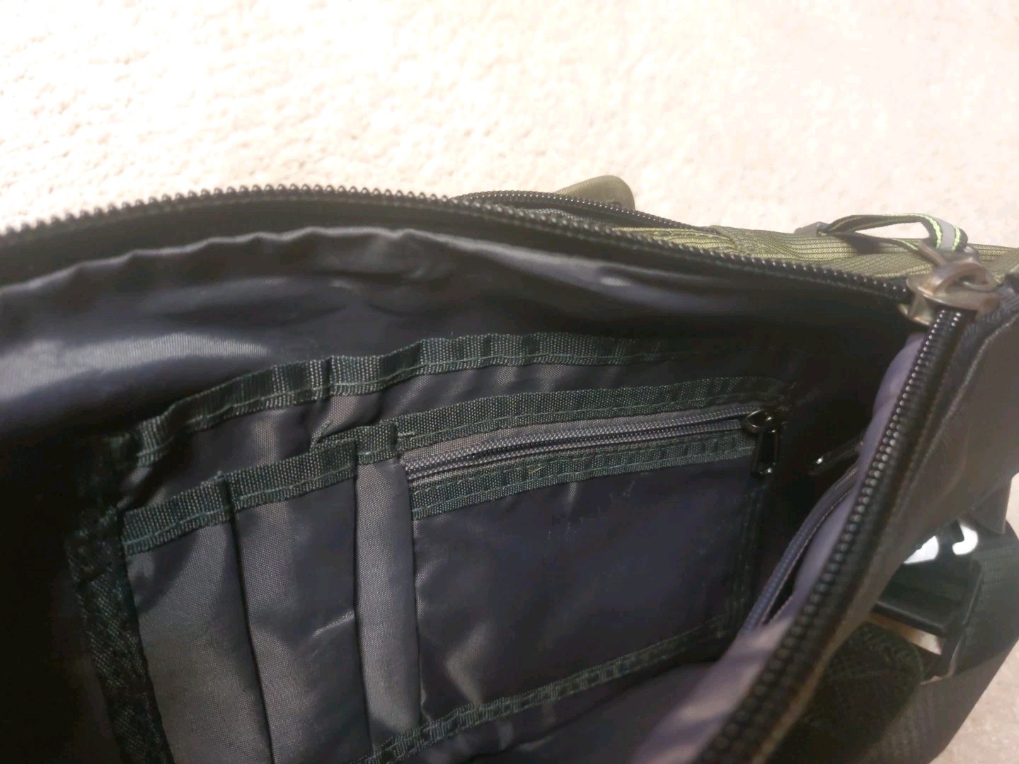Kawei Knight L Sling Bag Backpack Cross Body Messenger Shoulder Green 9 Pockets