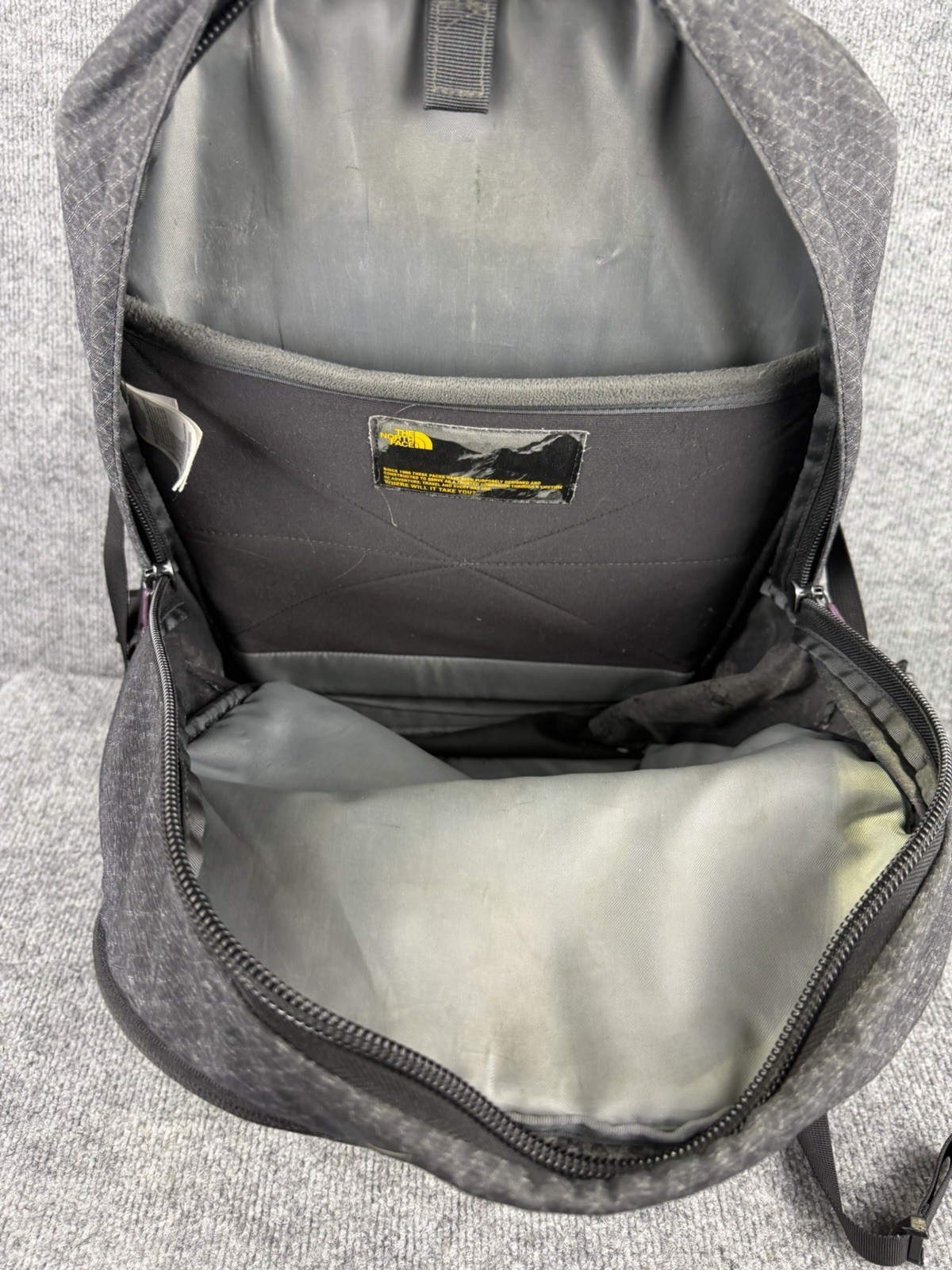The North Face Borealis Backpack Gray Purple Womens School Laptop Bag Preowned