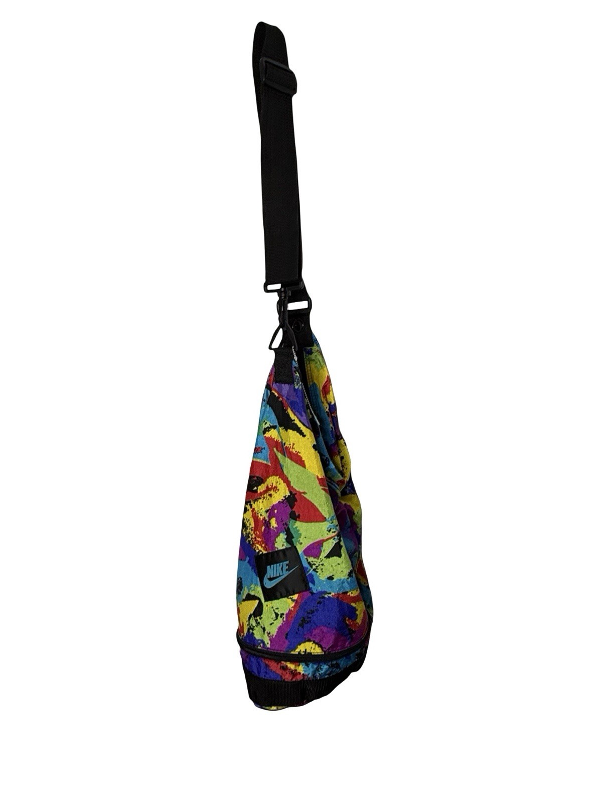 Vintage Nike Y2K 90s Colorful Windbreaker Nylon Swingpack Backpack Gym Bag Retro