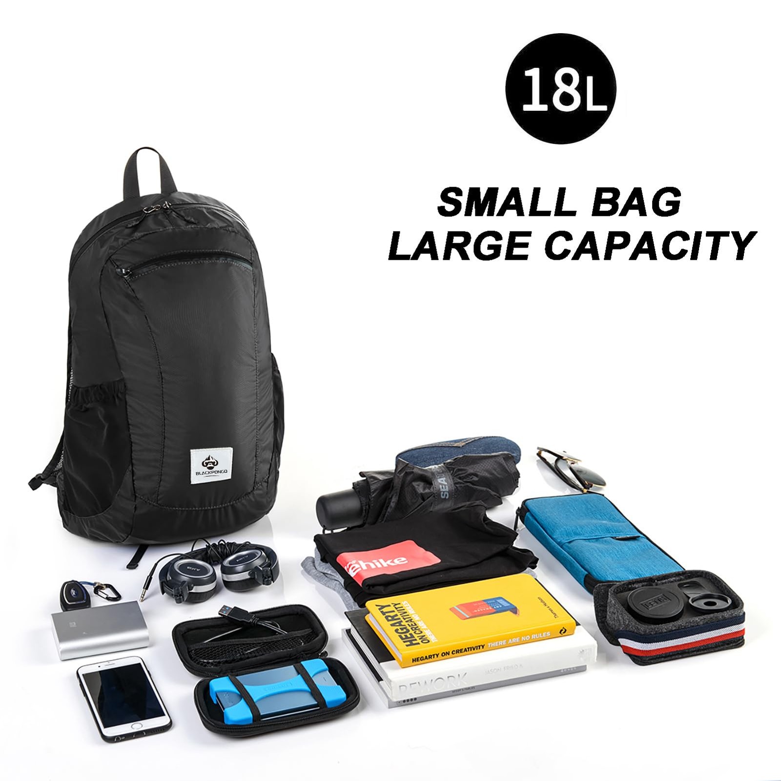 Small Backpack 18l Lightweight Packable Backpack For Travel Airplane Travel Hiki