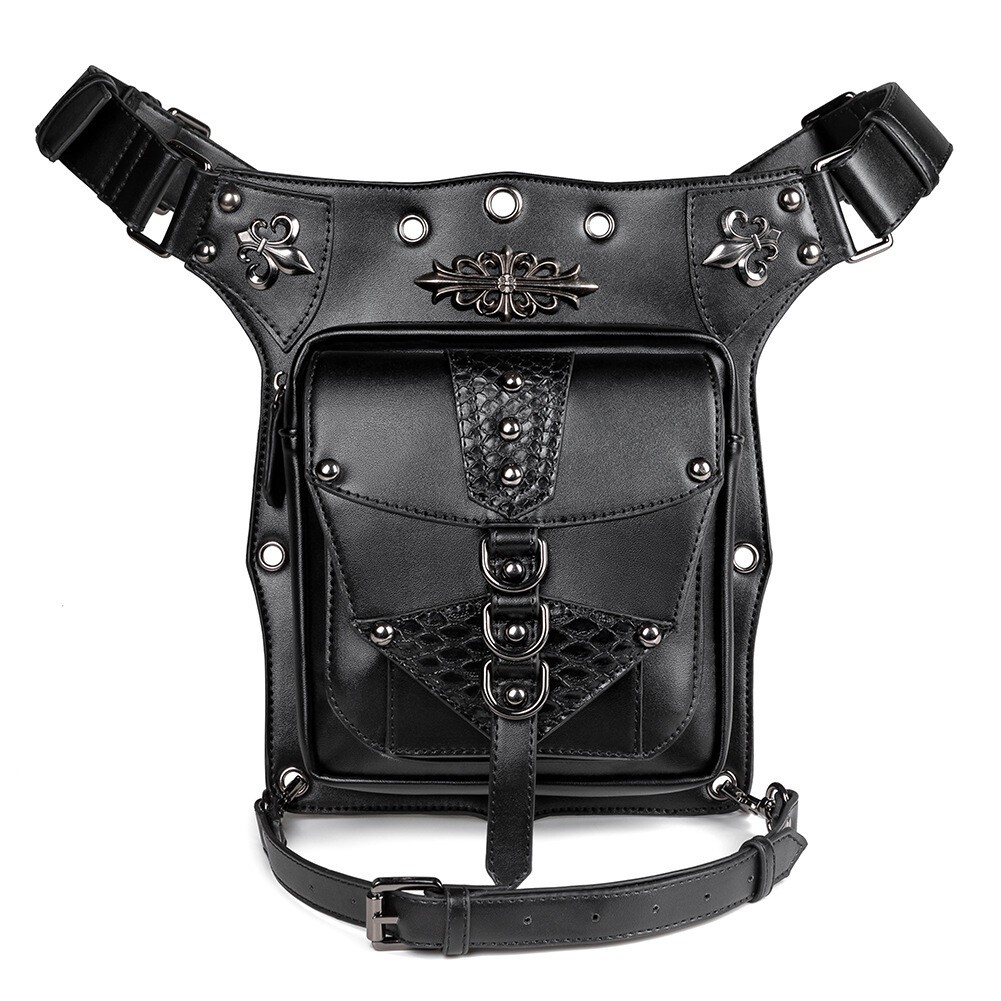 New Men Women Motorcycle Gothic Steampunk Crossbody Shoulder Chest Bag Backpack