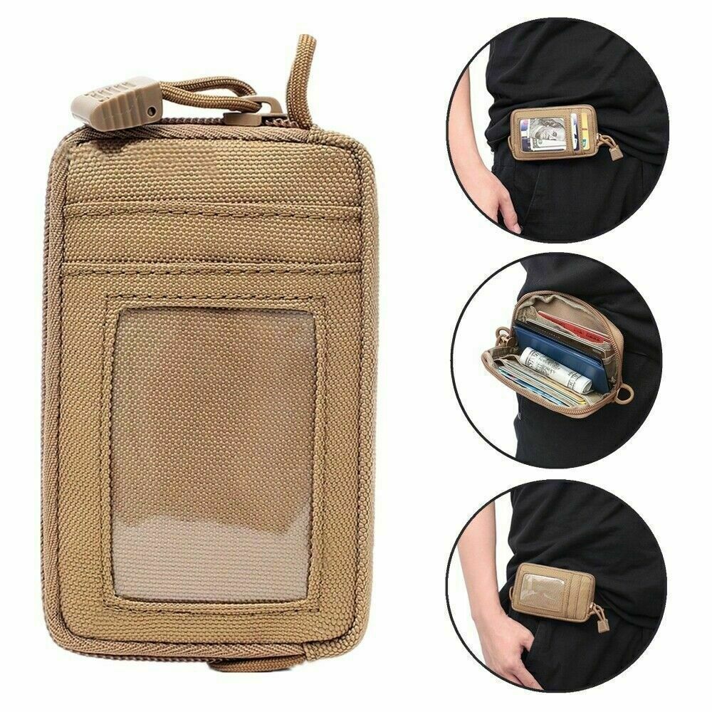 Tactical EDC Pouch Card Key Wallet Bag Zipper Coin Purse Military Mini Waist Bag