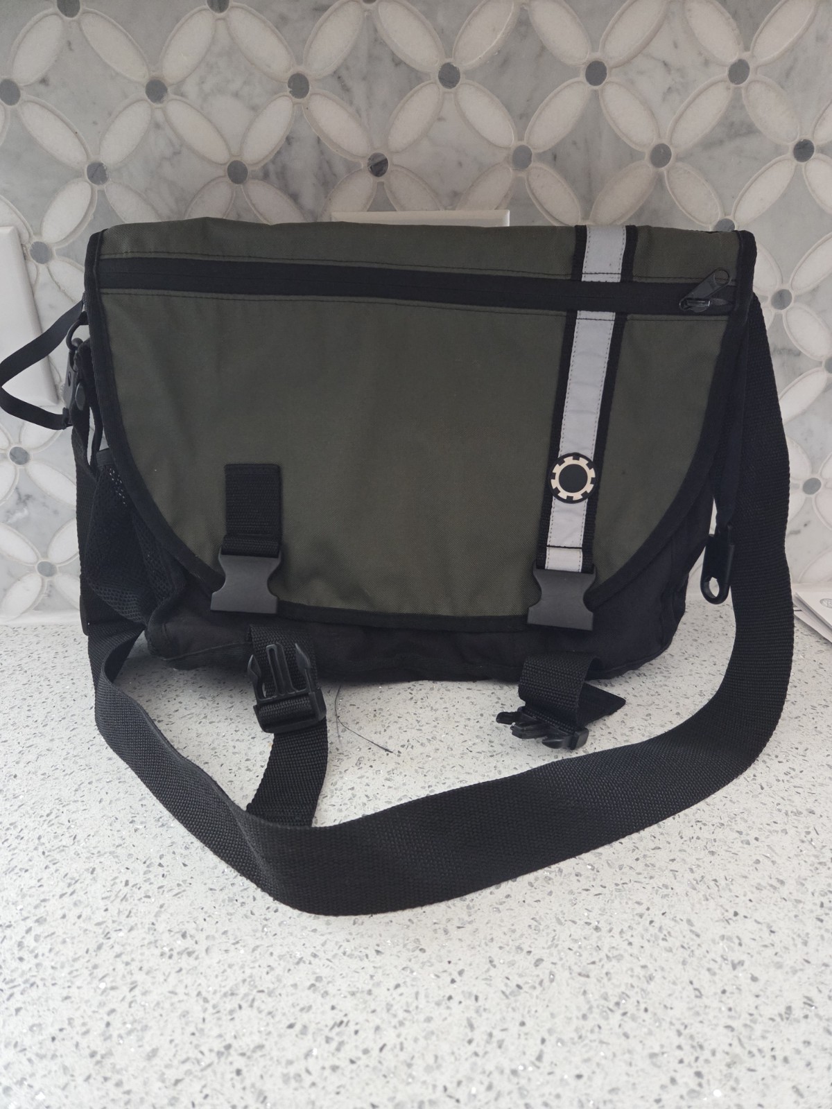 Tactical Style Messenger Diaper Bag Olive Green Black Utility Shoulder Bag