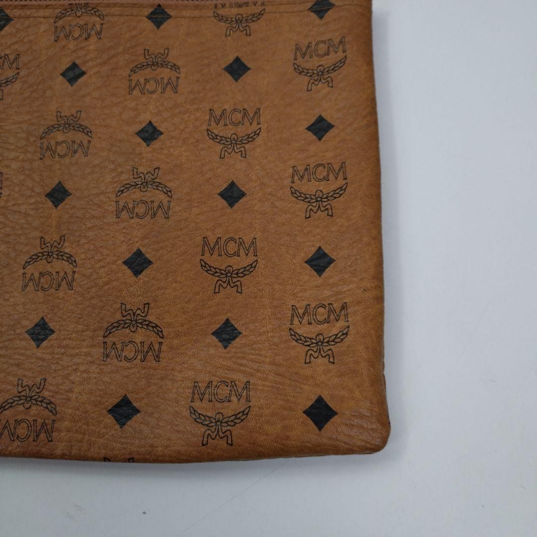 MCM Visetos Authentic Vintage Clutch Bag Brown Handbag Second Bag Travel Pouch