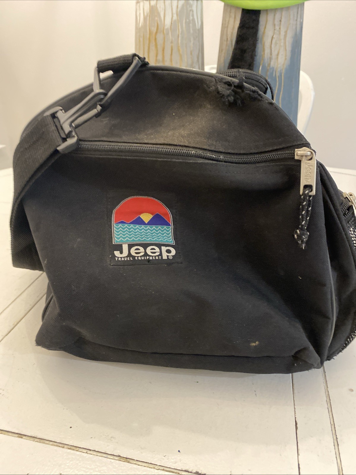 JEEP Authentic Sport Gear Duffel Bag Black Jeep Travel Gear Vintage Read