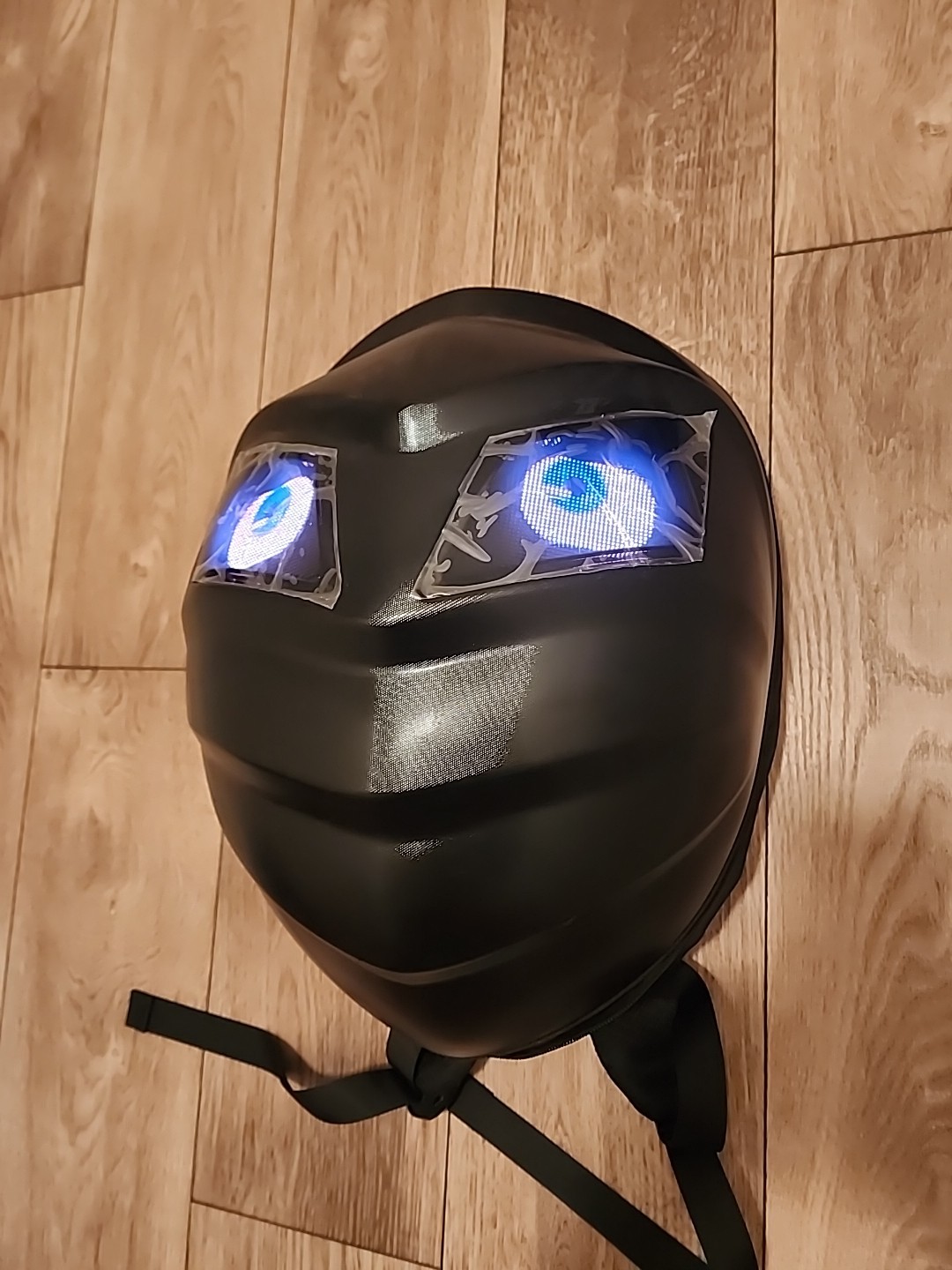 Hard Shell Backpack Ninja Knight Motorcycle LED Face