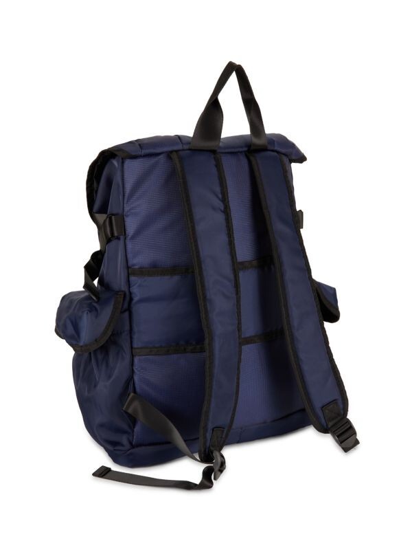 $350 NWT Roberto Cavalli Logo Utility Backpack Navy Blue 18″W x 17″H x 5″D