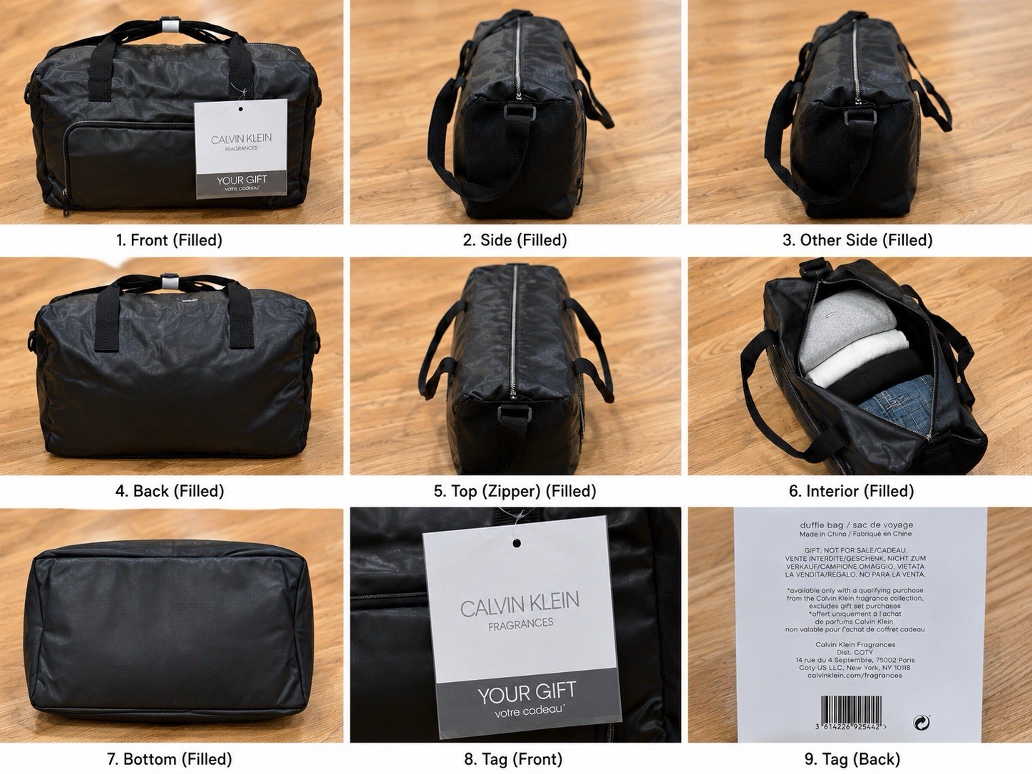 Calvin Klein Fragrances Leather Duffle Bag With Suede Sides Travel Gym Bag