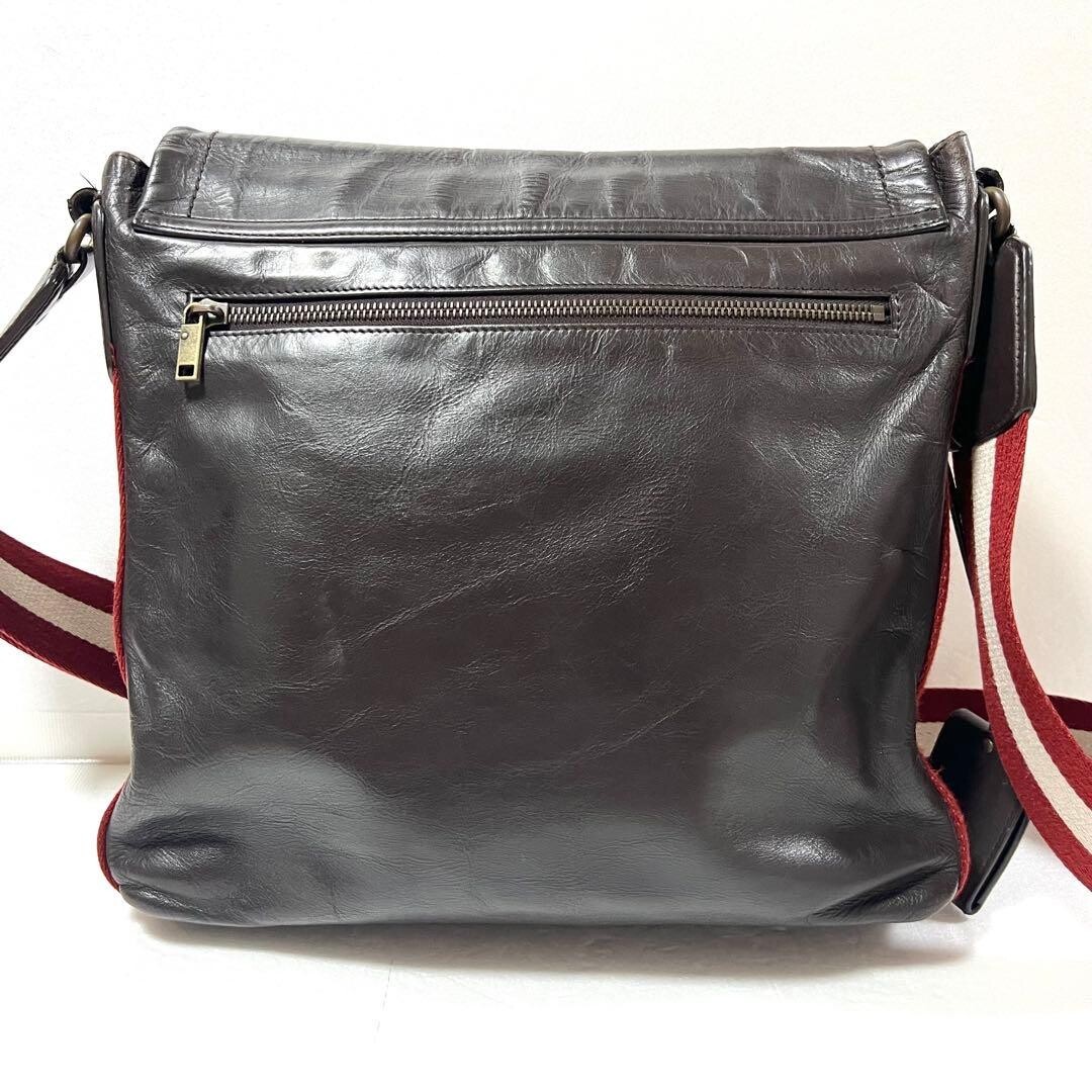 BALLY Trainspotting Brown Leather Messenger Bag Crossbody Adjustable Strap
