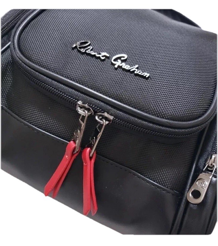 Robert Graham Hanging Toiletry Bag Armageddon Max Black Multicolor Paisley