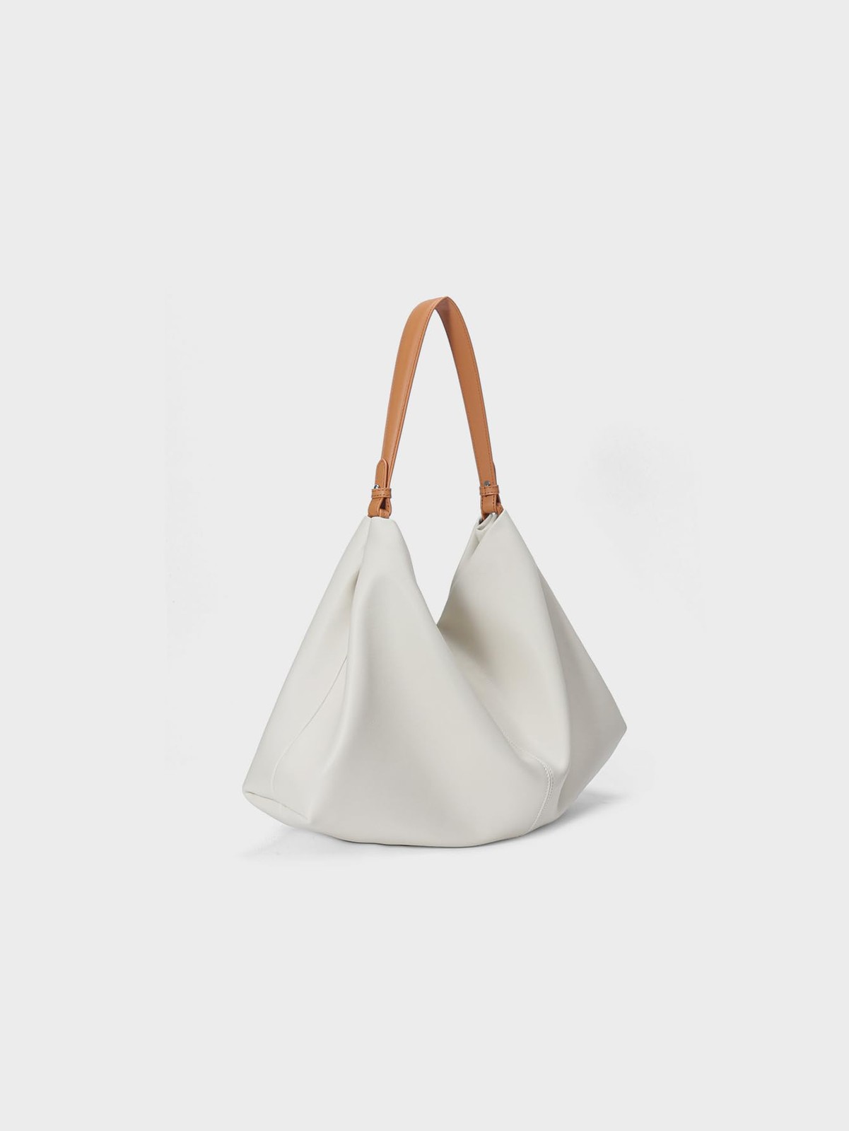 Covelin Minimalist Soft Leather Tote Bag – Adjustable & Medium, Beige