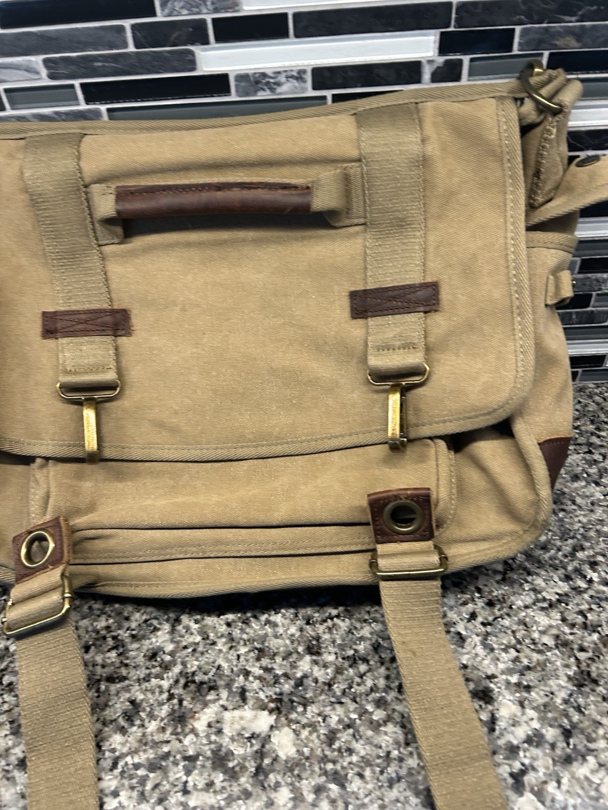A. Kurtz Messenger BagLarge Khaki Tan Canvas Crossbody Field Standard Issue