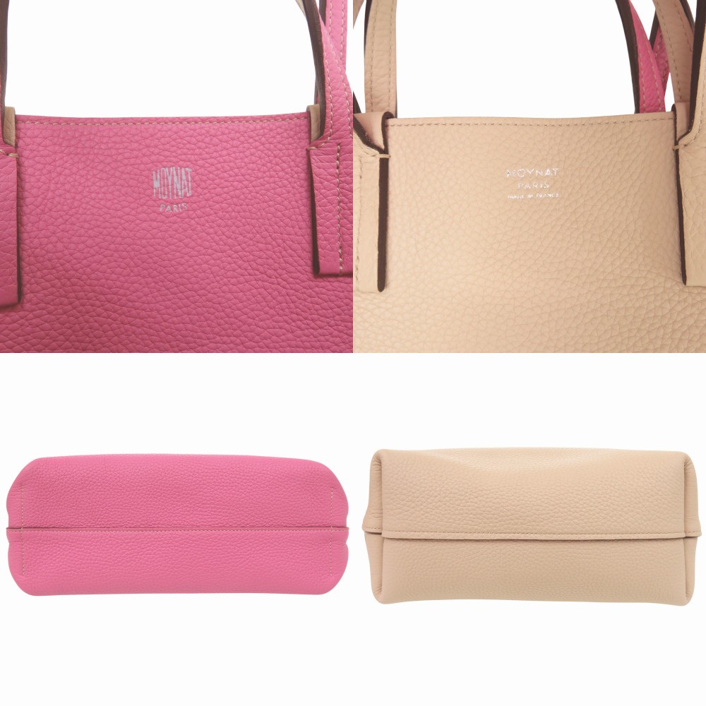 AUTHENTIC MOYNAT 241-003-495-8785 2WAY Quattro Reversible Tote Bag pink Leather