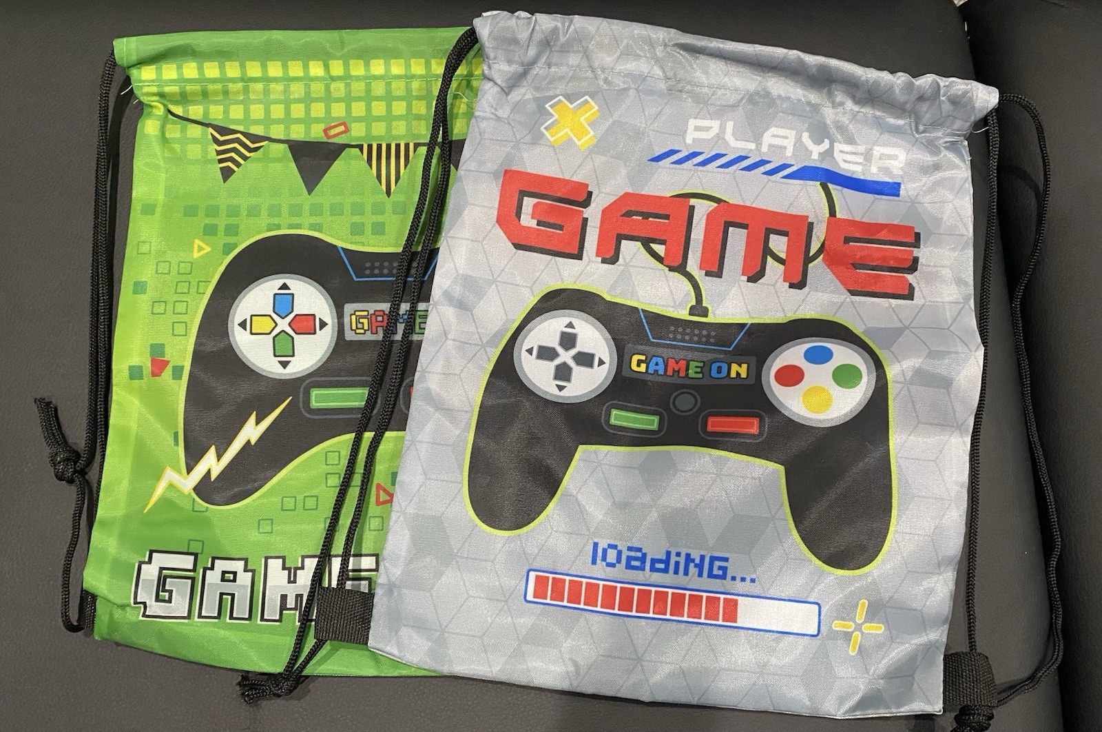 2 Cinch Pack Drawstring Bag Sports Bag Day Trip Gaming! 12”x10” lightweight