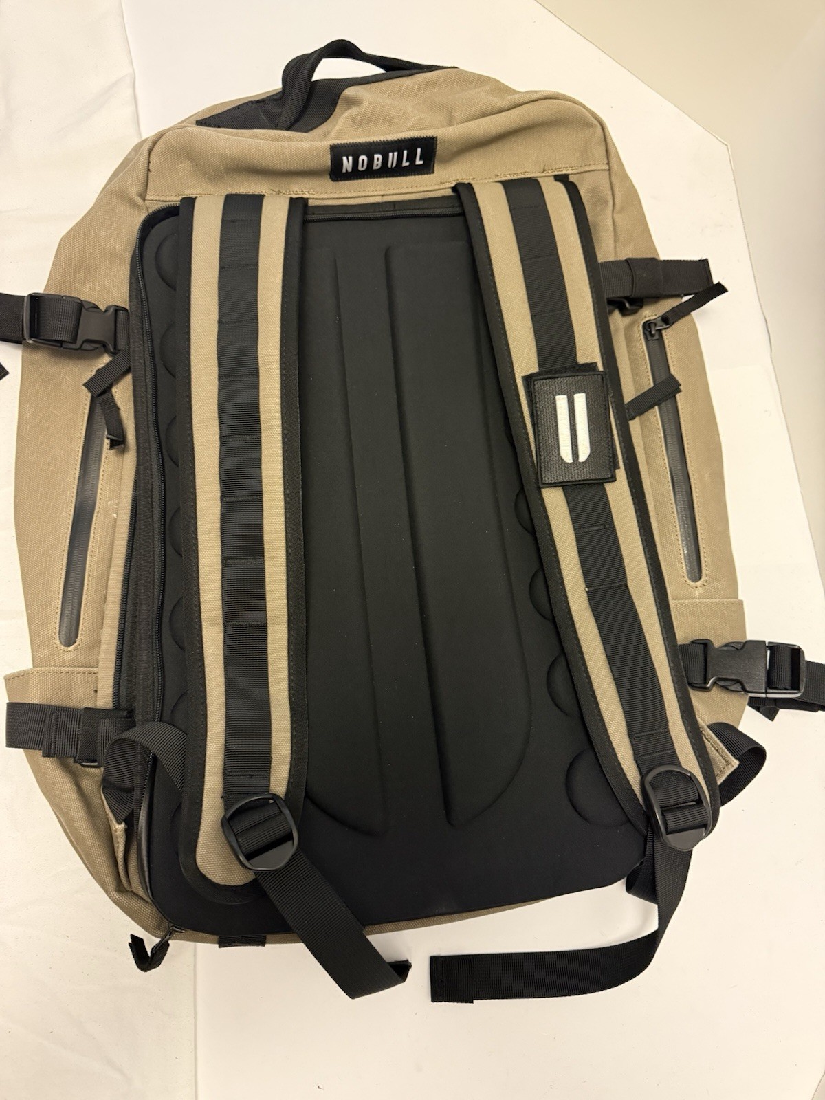 Nobull Duffle Backpack Horns Tan Canvas 19”x13” Duffleback