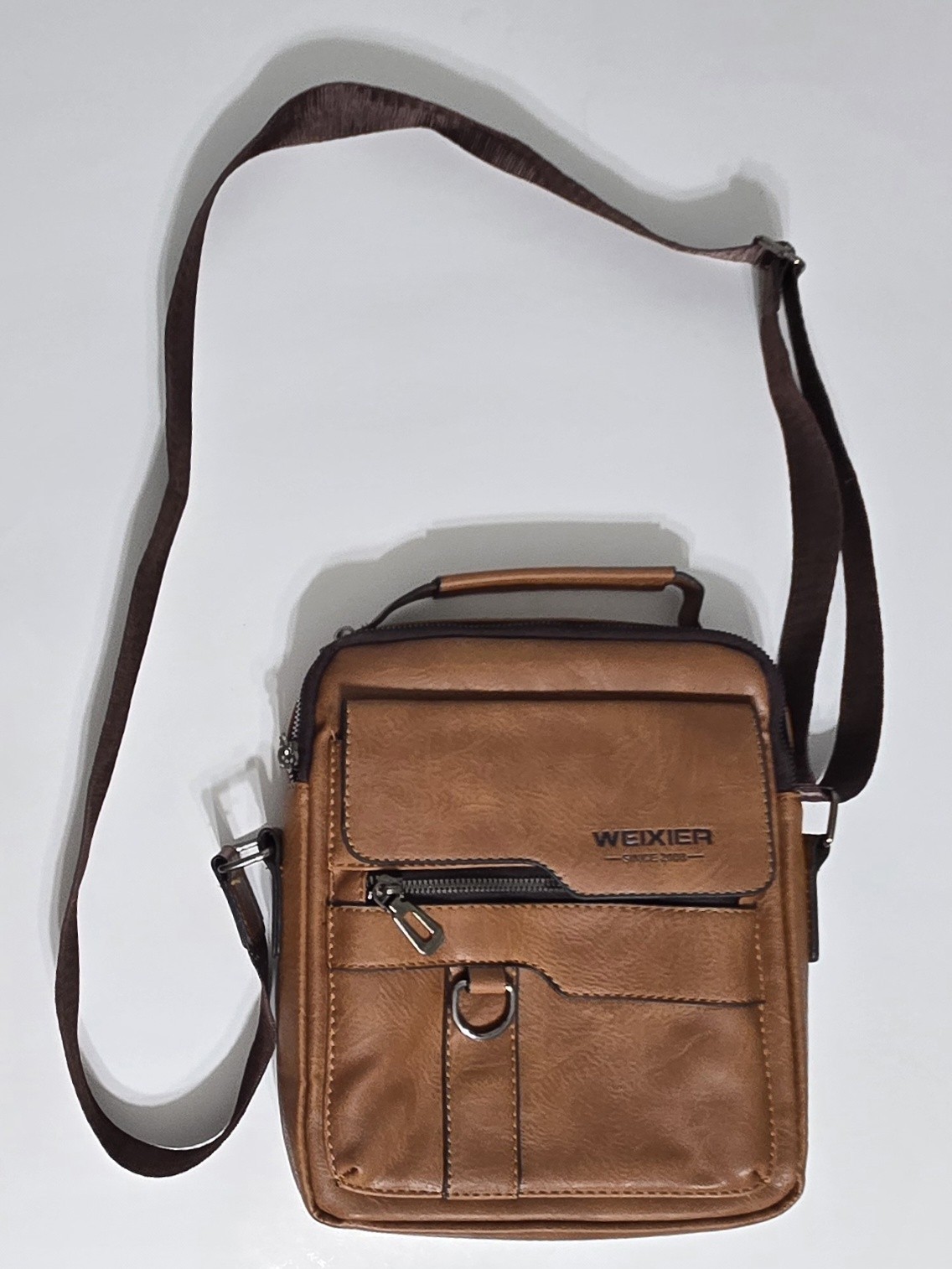 WEIXIER Brown Crossbody Shoulder Bag Messenger Satchel Travel Work EDC Tactical