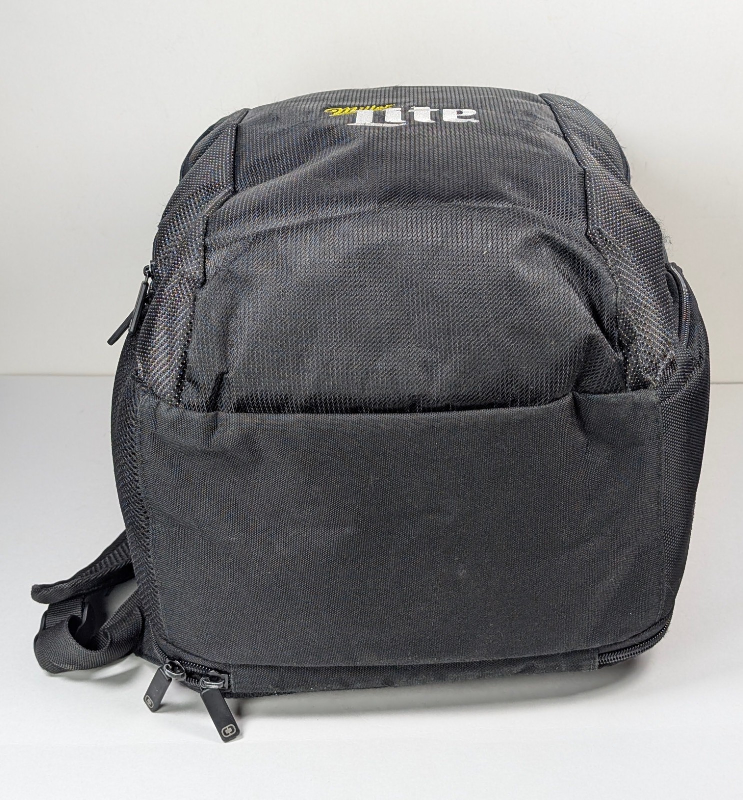Ogio Roamer Laptop Backpack Miller Lite Beer Logo Branded Black Travel Bag Light