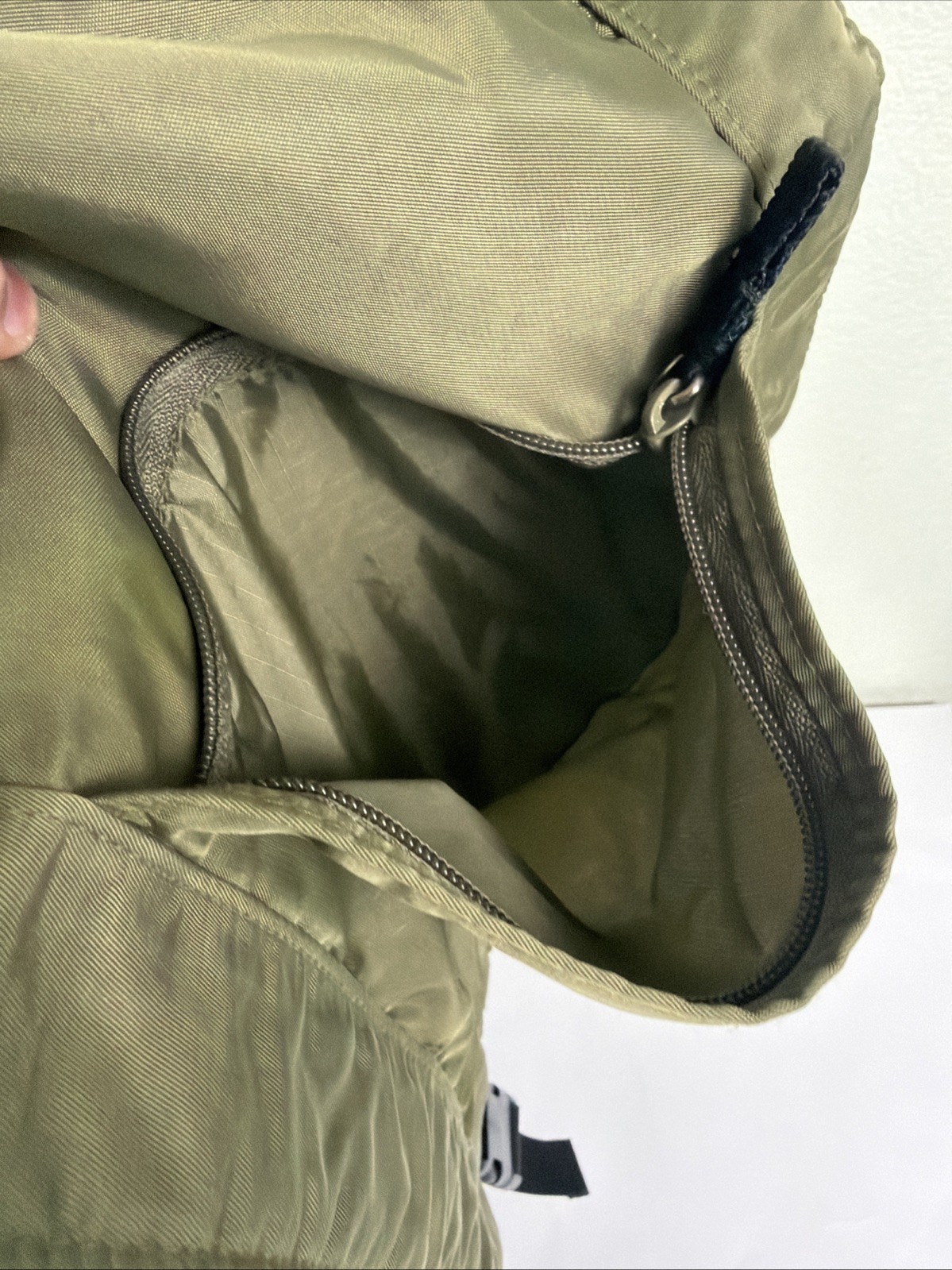 Toppers Brand Army green Polyester Sling Bag Hook Loop 13x11x5