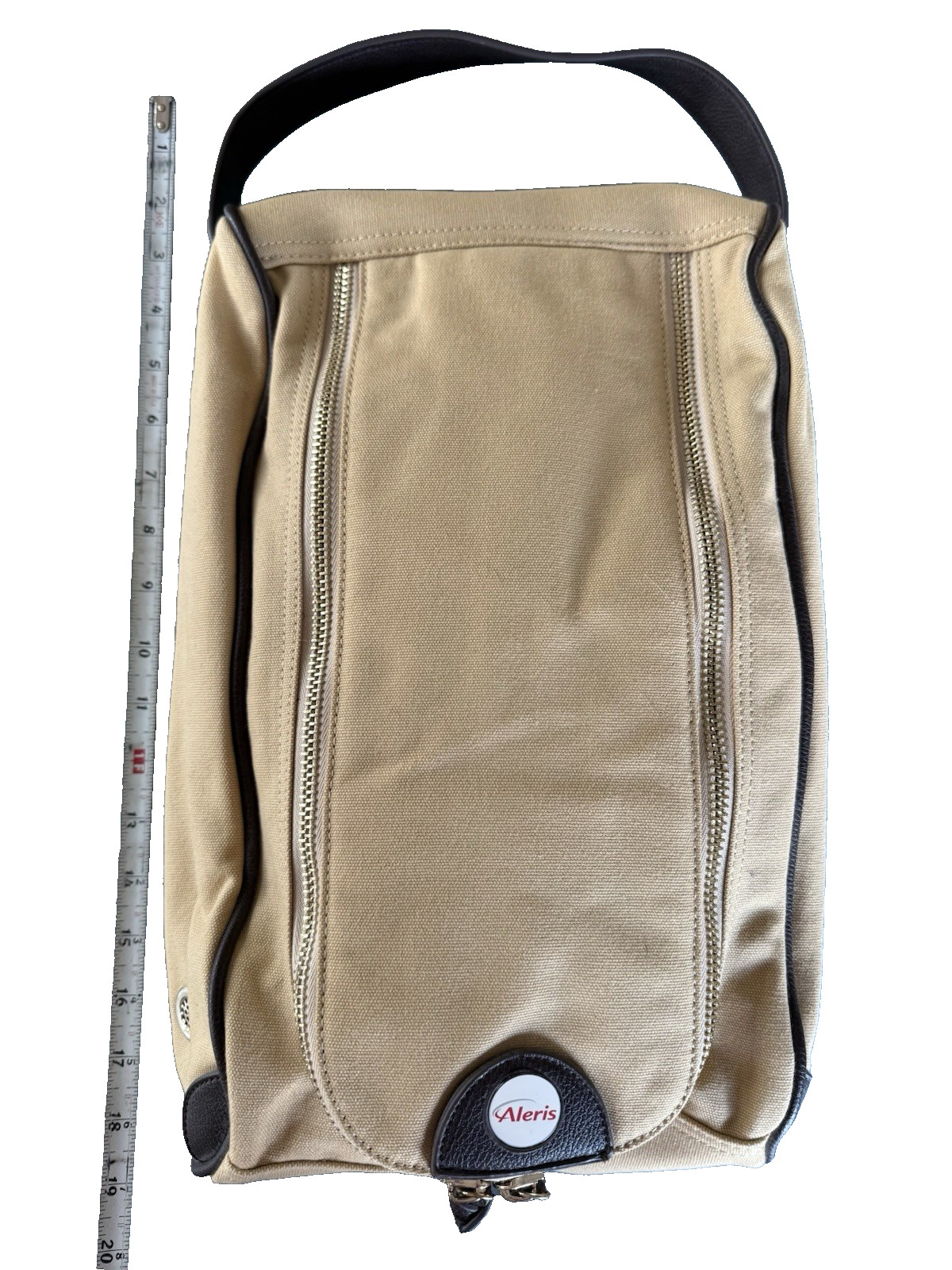 Scottsdale Shoe Bag Tan Canvas Lined Golf / Dress / Travel