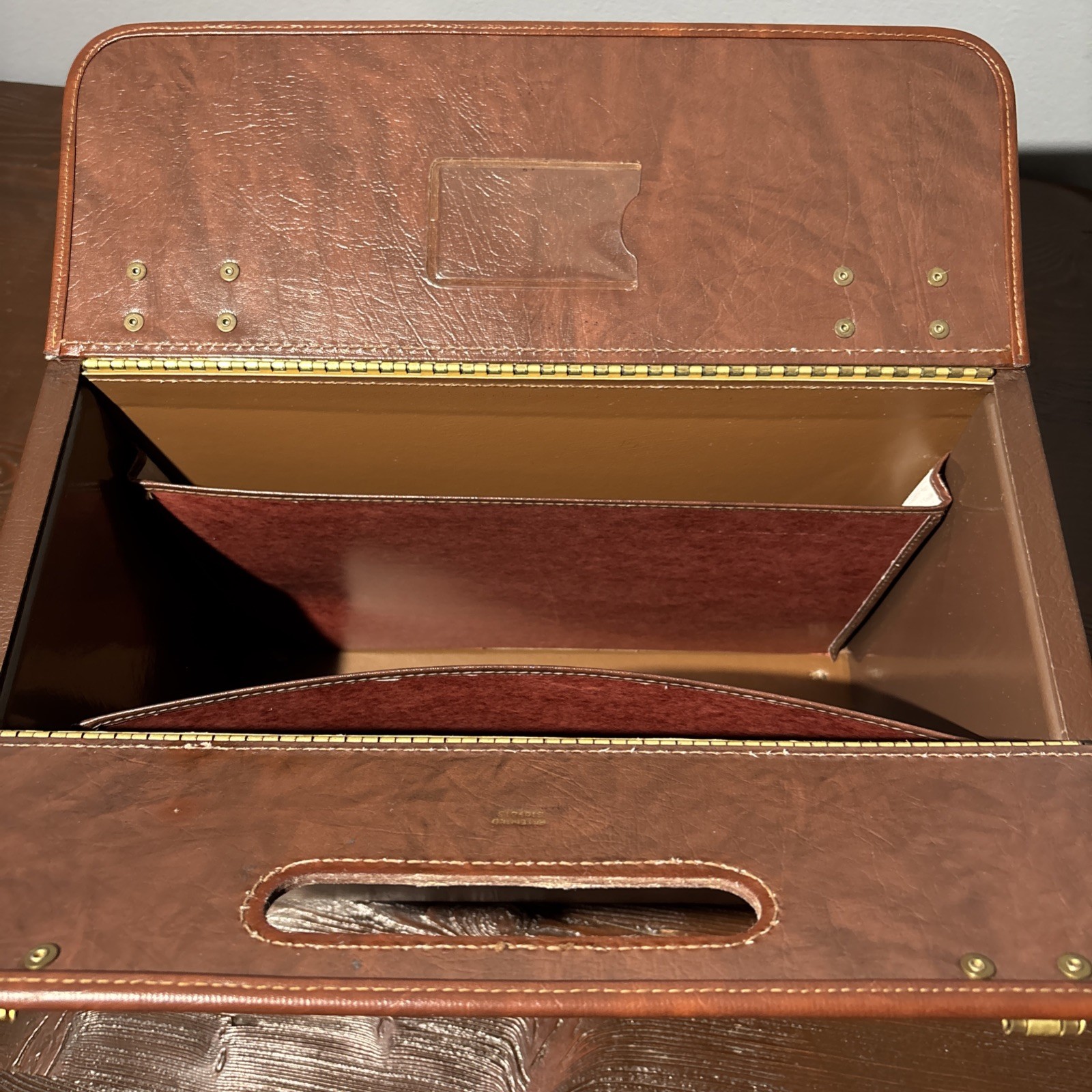 Vintage Stebco Tufide Pilot Hard Case Briefcase Brown Made USA No Key 18”x13”x8”