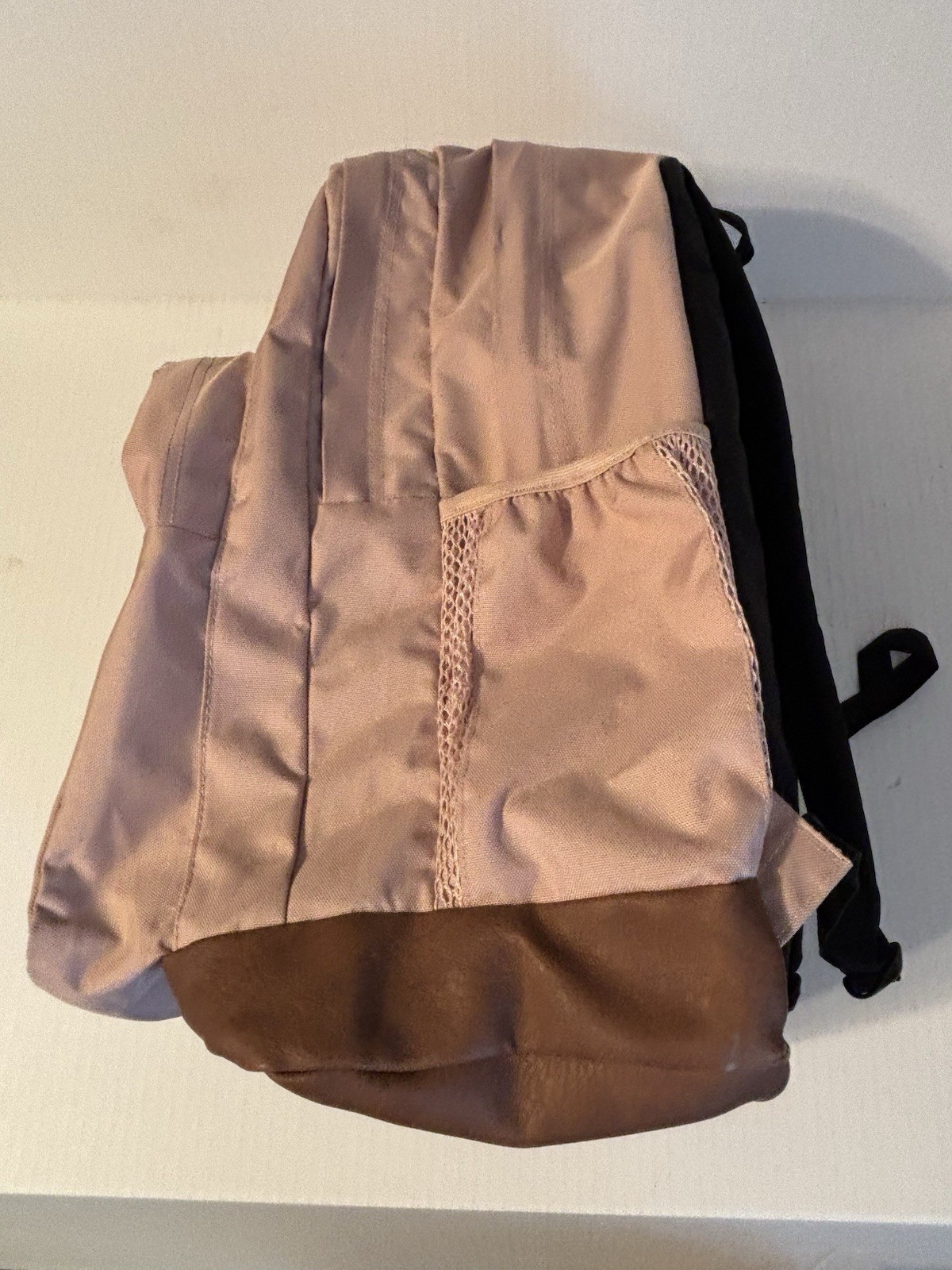 JanSport Backpack Cool Student Pink Faux Leather Bottom Media Pocket