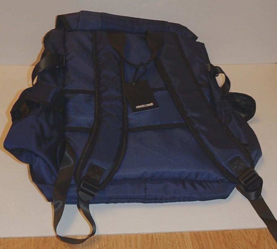 ROBERTO CAVALLI Unisex TRAVEL BACKPACK DARK NAVY BLUE NYLON NEW AUTHENTIC