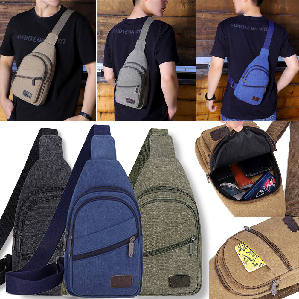 Men Chest Sling Bag Shoulder Pack Cross Body Handbag Sports Travel Backpack Gift