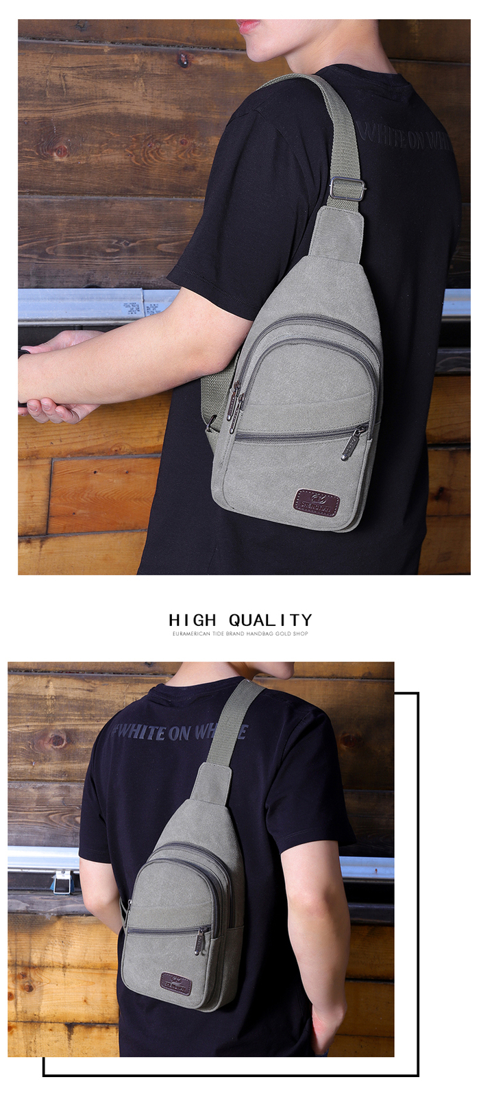 Men Chest Sling Bag Shoulder Pack Cross Body Handbag Sports Travel Backpack Gift