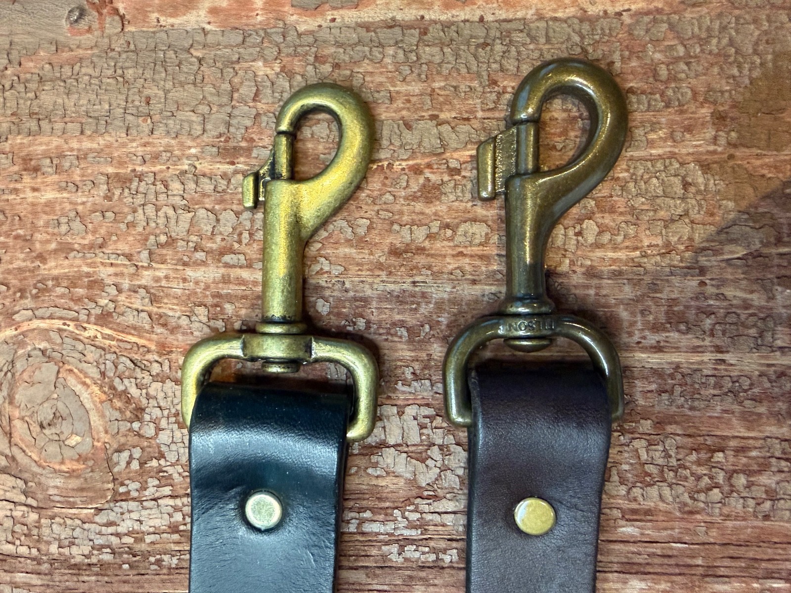 Filson Leather Shoulder Strap MADE IN USA Black Bridle Brass Adjustable Vintage