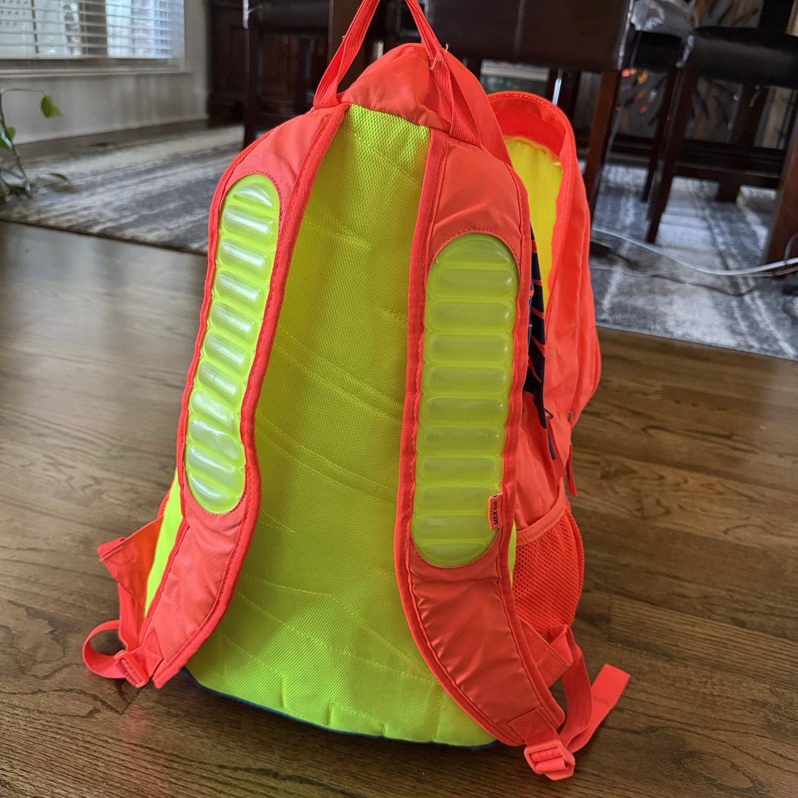 Nike Max Air Backpack Orange Blue Neon School Gym Travel Bag Unisex