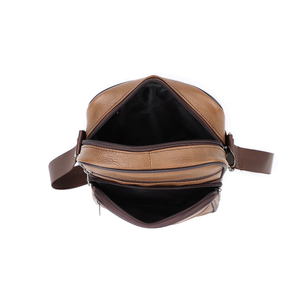 Men’s Vintage Genuine Leather Crossbody Sling Bag Retro Shoulder Messenger Bag