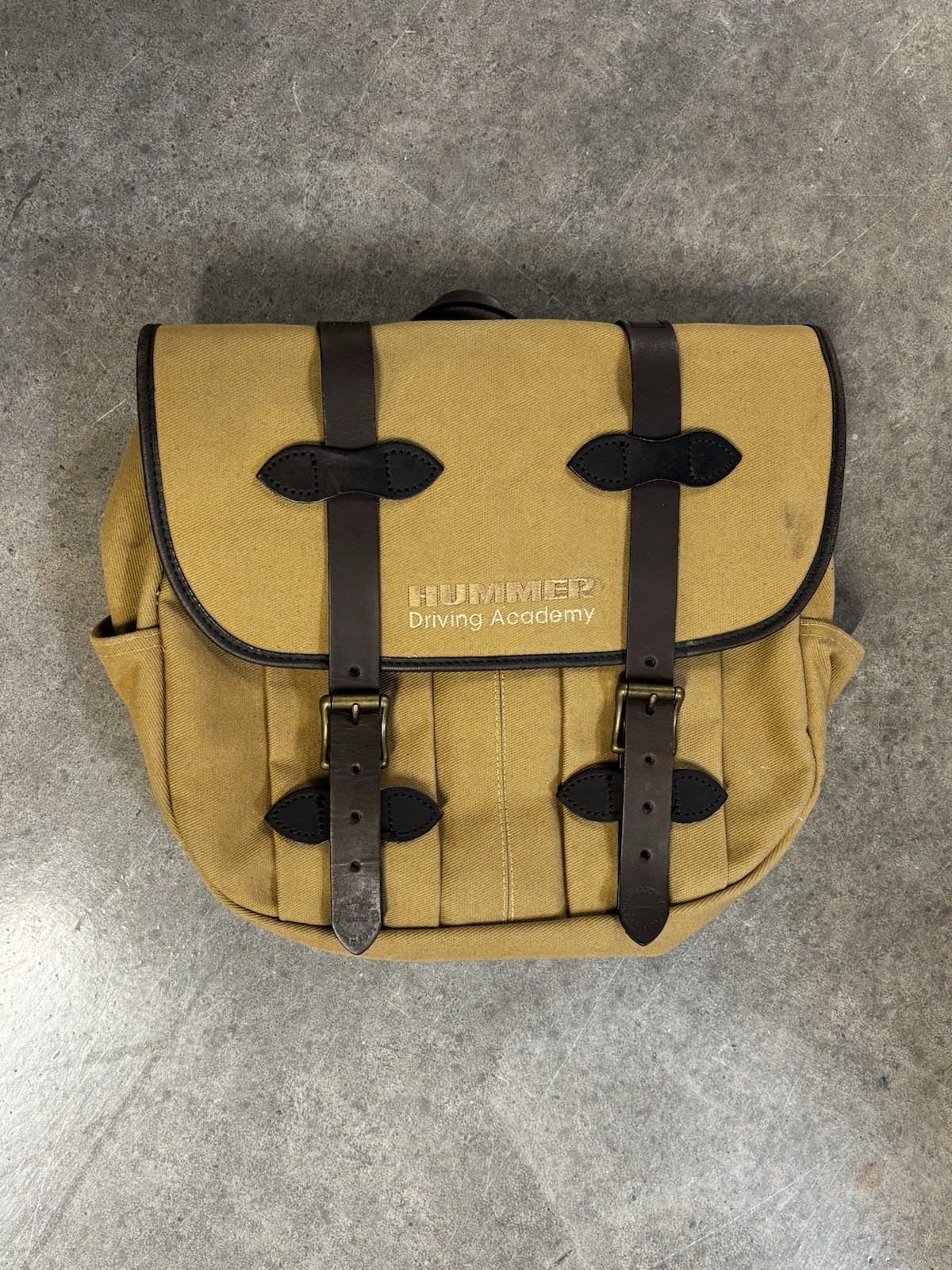 FILSON Medium Field Bag Tan Shoulder Messenger Canvas USA Vintage Embroidered
