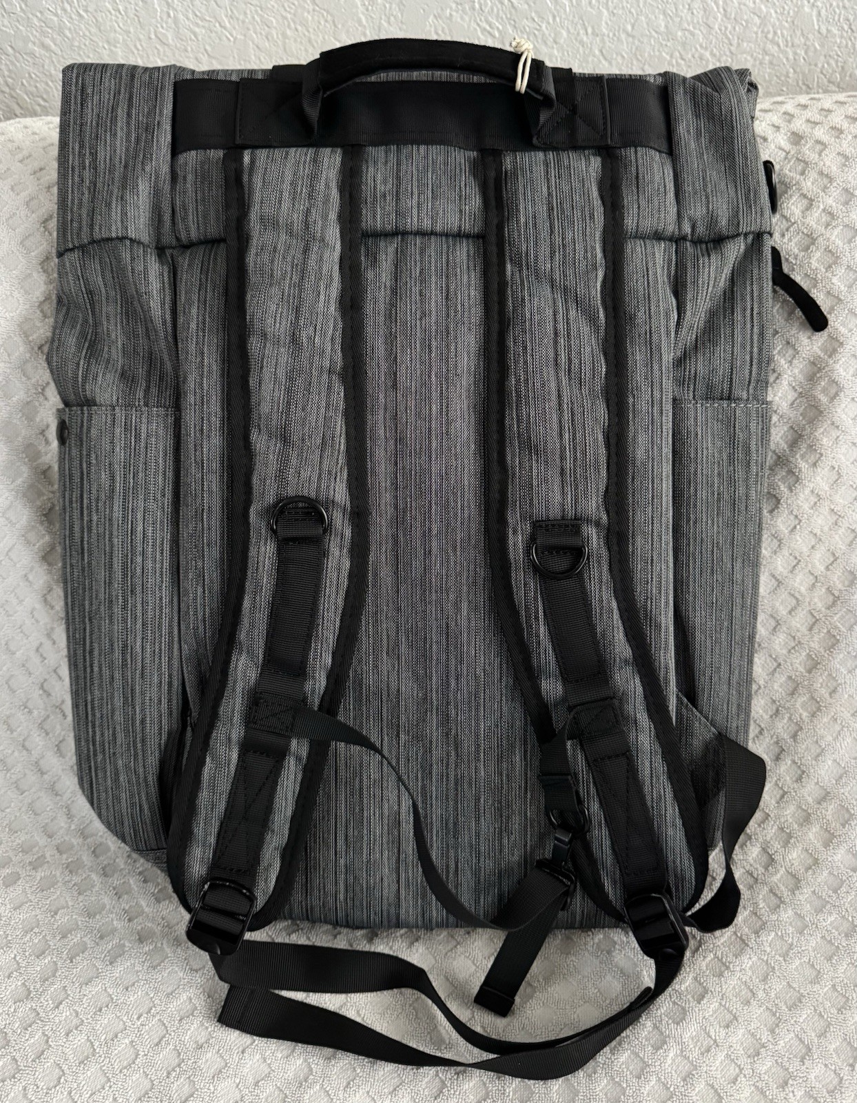 Revelry Drifter Smell Proof Rolltop 23L Backpack Striped Dark Grey Weedmaps NEW