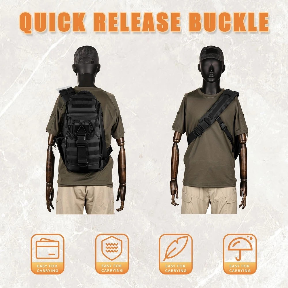 Tactical Sling Bag for Men, 30L Extra Large Tactical Bag with Bottle Holder, …