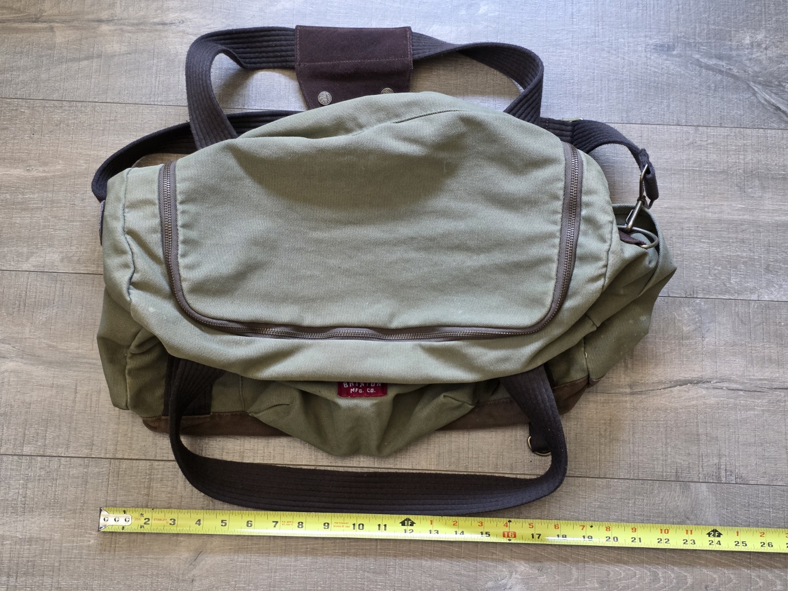 Brixton Bixby Convertible Canvas Duffle/Backpack 100% Cotton Canvas Brown