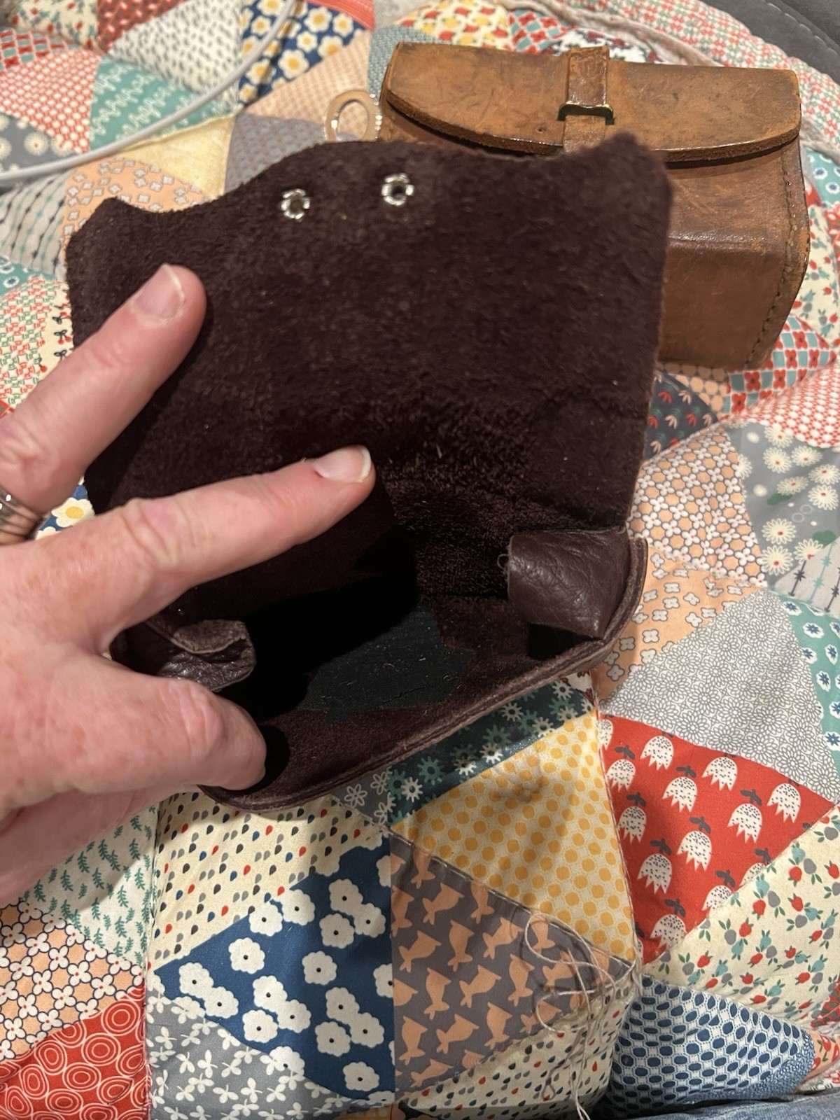 VTG Leather Pouch & Brown Smaller Pouch PreOwned Condition See Photos