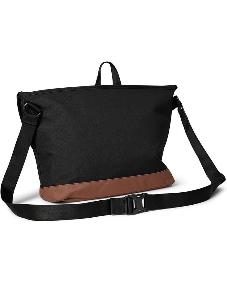 Herschel Supply Co. Black/Saddle Brown Cove Messenger Bag 15.5x15x5.5 $80 Retail
