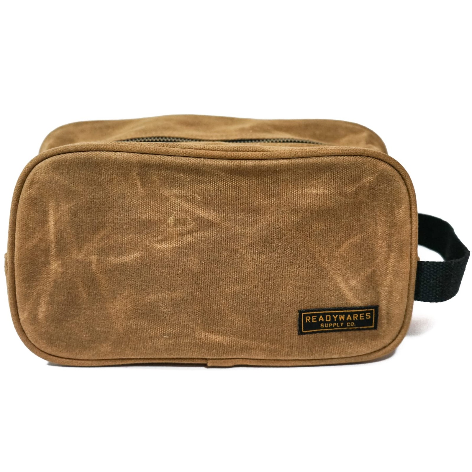 Readywares Waxed Canvas Toiletry Bag for Men, Tan, Dopp Kit Standard, Tan